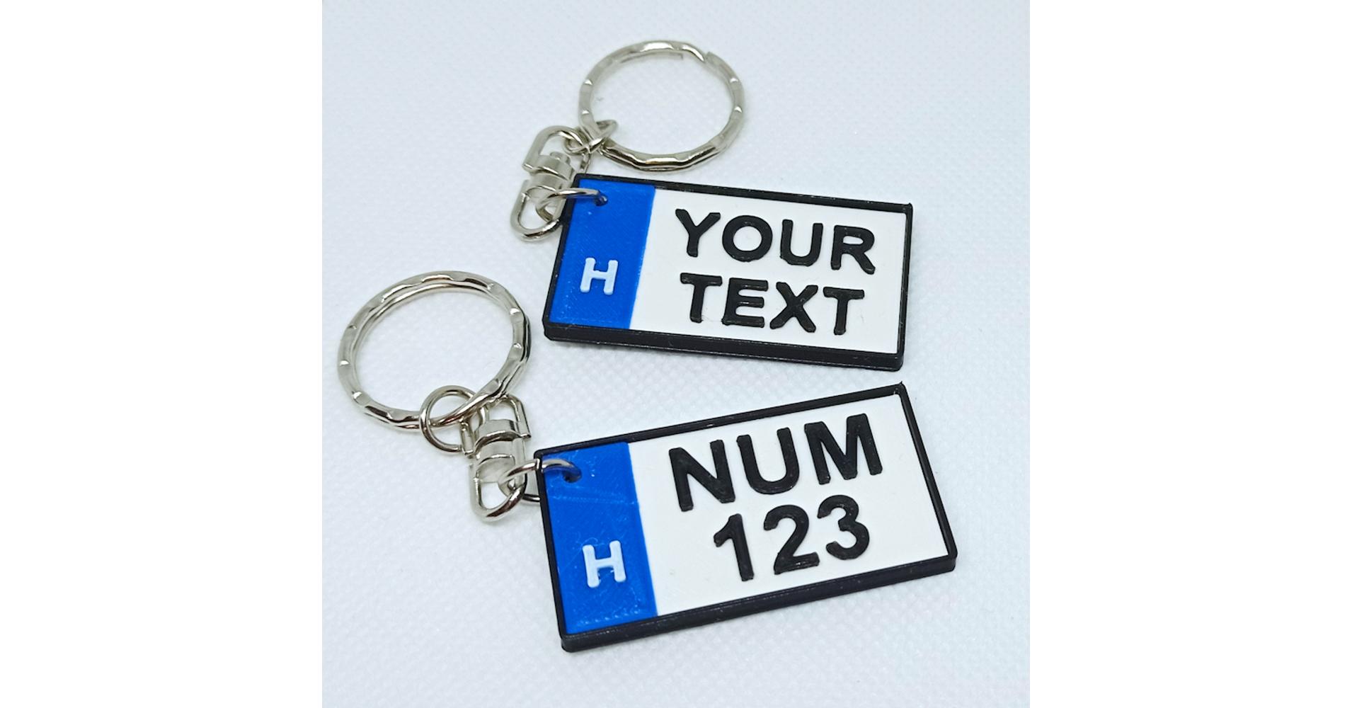 Motorbike License Plate Keychain with custom text Manubim
